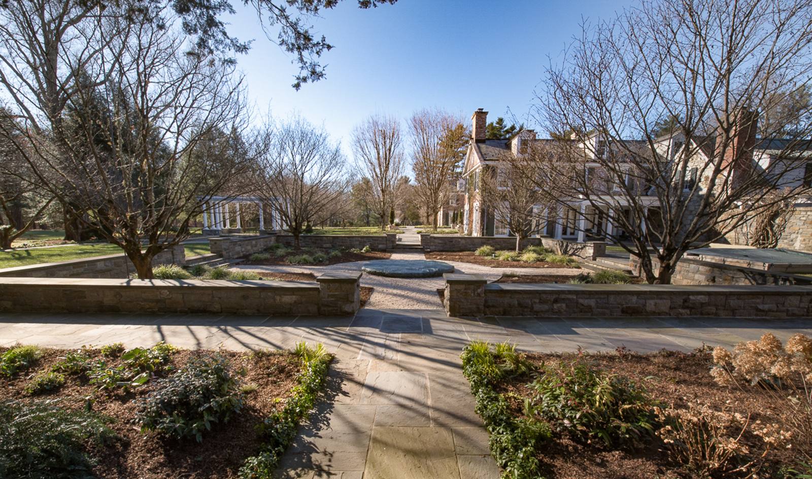 Sunken garden in winter